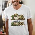 100 Days Of School Baseball Camo School Teacher Boy Men's V-Neck T-Shirt