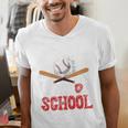 100 Days Of School Baseball 100 Days Smarter Boys Student Men's V-Neck T-Shirt