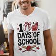 100 Days Of School Coquette Bow Baseball 100th Day Girl Kid Men's V-Neck T-Shirt 100 Days Of School Coquette Bow Baseball 100th Day Girl Kid Men's V-Neck T-Shirt