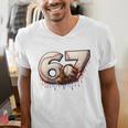 6 7 Six Seven American Baseball Graphic Men's V-Neck T-Shirt 6 7 Six Seven American Baseball Graphic Men's V-Neck T-Shirt