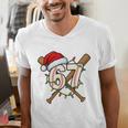 67 Baseball Xmas Lights Santa Hat Holiday Men's V-Neck T-Shirt 67 Baseball Xmas Lights Santa Hat Holiday Men's V-Neck T-Shirt