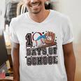 Baseball 100 Days Of School Happy 100th Day Teachers Kids Men's V-Neck T-Shirt Baseball 100 Days Of School Happy 100th Day Teachers Kids Men's V-Neck T-Shirt
