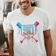 Baseball 50 Year Old Ice Cream Drip 50th Birthday Number 50 Men's V-Neck T-Shirt Baseball 50 Year Old Ice Cream Drip 50th Birthday Number 50 Men's V-Neck T-Shirt