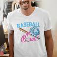 Baseball Or Bows Brother Loves You Gender Reveal Boy Or Girl Men's V-Neck T-Shirt Baseball Or Bows Brother Loves You Gender Reveal Boy Or Girl Men's V-Neck T-Shirt