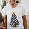 Baseball Christmas Tree Men Boys Youth Santa Sports Men's V-Neck T-Shirt Baseball Christmas Tree Men Boys Youth Santa Sports Men's V-Neck T-Shirt