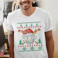 Baseball Christmas Ugly Sweater Santa Sport Men Kids Men's V-Neck T-Shirt