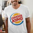 Baseball Dinger King Logo For Home Run Players And Fan Men's V-Neck T-Shirt Baseball Dinger King Logo For Home Run Players And Fan Men's V-Neck T-Shirt