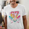 Baseball Drip 6 7 Number 67 Six Seven Meme Boys Kids Men's V-Neck T-Shirt Baseball Drip 6 7 Number 67 Six Seven Meme Boys Kids Men's V-Neck T-Shirt