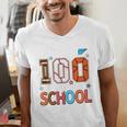 Baseball Football Basketball I Survived 100 Days Of School Men's V-Neck T-Shirt Baseball Football Basketball I Survived 100 Days Of School Men's V-Neck T-Shirt