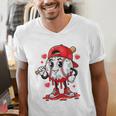 Baseball Ice Cream Valentine Dripping Game Day Men Boys Kids Men's V-Neck T-Shirt Baseball Ice Cream Valentine Dripping Game Day Men Boys Kids Men's V-Neck T-Shirt