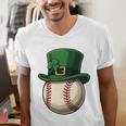Baseball Leprechaun Hat Saint Patrick Retro Men's V-Neck T-Shirt Baseball Leprechaun Hat Saint Patrick Retro Men's V-Neck T-Shirt