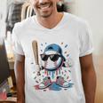 Baseball Lifestyle Apparel Youth Baseball Ice Cream Drip Men's V-Neck T-Shirt Baseball Lifestyle Apparel Youth Baseball Ice Cream Drip Men's V-Neck T-Shirt