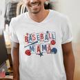 Baseball Mama Mom Mother Vintage Game Day Men's V-Neck T-Shirt Baseball Mama Mom Mother Vintage Game Day Men's V-Neck T-Shirt