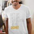 Baseball Player Get Up Get Outta Here Gone Home Run Men's V-Neck T-Shirt