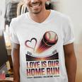 Baseball Valentine Forever On Deck For You Men's V-Neck T-Shirt Baseball Valentine Forever On Deck For You Men's V-Neck T-Shirt