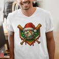 Baseball Xmas Christmas Baseball Ice Cream Drip Boys Men's V-Neck T-Shirt Baseball Xmas Christmas Baseball Ice Cream Drip Boys Men's V-Neck T-Shirt