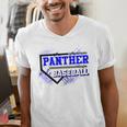 Blue Panther Baseball Home Plate Game Day Mascot Panther Men's V-Neck T-Shirt Blue Panther Baseball Home Plate Game Day Mascot Panther Men's V-Neck T-Shirt