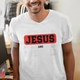 This Boy Runs On Jesus And Baseball Christian Baseball Men's V-Neck T-Shirt This Boy Runs On Jesus And Baseball Christian Baseball Men's V-Neck T-Shirt