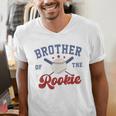 Brother Of Rookie 1st Birthday Baseball Boy Family Matching Men's V-Neck T-Shirt Brother Of Rookie 1st Birthday Baseball Boy Family Matching Men's V-Neck T-Shirt