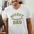 Bucket Dad Softball Dad Baseball Player Dad Men's V-Neck T-Shirt Bucket Dad Softball Dad Baseball Player Dad Men's V-Neck T-Shirt