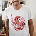 Chinese New Year 2026 Year Of The Horse Raglan Baseball Tee Men's V-Neck T-Shirt