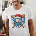 Christmas Baseball Drip For Boys Kids Ice Cream Drip Men's V-Neck T-Shirt Christmas Baseball Drip For Boys Kids Ice Cream Drip Men's V-Neck T-Shirt