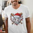 Christmas Baseball Santa Hat For Baseball Players Fans Men's V-Neck T-Shirt Christmas Baseball Santa Hat For Baseball Players Fans Men's V-Neck T-Shirt
