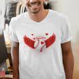 Cute Baseball &Cupid Wings Happy Valentines Boys Men Men's V-Neck T-Shirt Cute Baseball &Cupid Wings Happy Valentines Boys Men Men's V-Neck T-Shirt