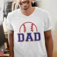 Dad Of Rookie 1st Birthday Baseball Boy Family Matching Men's V-Neck T-Shirt
