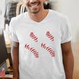 Distressed Baseball Number 44 Jersey Uniform Player Fan Men's V-Neck T-Shirt Distressed Baseball Number 44 Jersey Uniform Player Fan Men's V-Neck T-Shirt