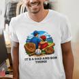 Father Son Baseball Father's Day Men's V-Neck T-Shirt Father Son Baseball Father's Day Men's V-Neck T-Shirt