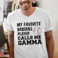 My Favorite Baseball Player Calls Me Gamma Men's V-Neck T-Shirt My Favorite Baseball Player Calls Me Gamma Men's V-Neck T-Shirt
