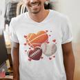 Football Basketball Baseball Heart Valentine Boys Men Kid Men's V-Neck T-Shirt