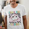 Game Day Vibes Softball Baseball Groovy Game Day Girls Women Men's V-Neck T-Shirt Game Day Vibes Softball Baseball Groovy Game Day Girls Women Men's V-Neck T-Shirt