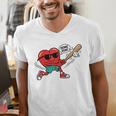 Heart Valentines Day Baseball Men Boys Kids Teens Men's V-Neck T-Shirt Heart Valentines Day Baseball Men Boys Kids Teens Men's V-Neck T-Shirt