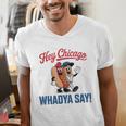 Hey Chicago Whadya Say Baseball Hot Dog Men's V-Neck T-Shirt