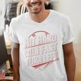 Hit Hard Run Fast Turn Left Baseball Fan Red Graphic Men's V-Neck T-Shirt Hit Hard Run Fast Turn Left Baseball Fan Red Graphic Men's V-Neck T-Shirt