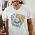 Ice Cream Baseball Mitt Drippy Scoop Baseball Sports Men's V-Neck T-Shirt Ice Cream Baseball Mitt Drippy Scoop Baseball Sports Men's V-Neck T-Shirt