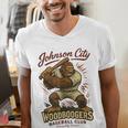 Johnson City Woodboogers Retro Baseball Club Men's V-Neck T-Shirt