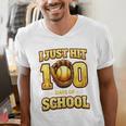 I Just Hit 100 Days Of School Baseball Boys Kids 100th Day Men's V-Neck T-Shirt