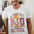 I Just Hit 100 Days Of School Baseball Lovers Fans Boys Kids Men's V-Neck T-Shirt I Just Hit 100 Days Of School Baseball Lovers Fans Boys Kids Men's V-Neck T-Shirt