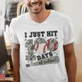 I Just Hit 100 Days Of School Camo Baseball 100 Days Smarter Men's V-Neck T-Shirt I Just Hit 100 Days Of School Camo Baseball 100 Days Smarter Men's V-Neck T-Shirt