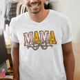 Leopard Baseball Softball Mama Bow Softball Baseball Mom Men's V-Neck T-Shirt Leopard Baseball Softball Mama Bow Softball Baseball Mom Men's V-Neck T-Shirt