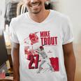 Mike Trout Los Angeles A MLB Baseball Players MLBMTR304N Men's V-Neck T-Shirt Mike Trout Los Angeles A MLB Baseball Players MLBMTR304N Men's V-Neck T-Shirt