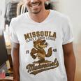 Missoula Mudweasels Retro Minor League Baseball Men's V-Neck T-Shirt