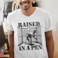 Raised In a Pen Baseball Pitcher Saying Bullpen Men's V-Neck T-Shirt Raised In a Pen Baseball Pitcher Saying Bullpen Men's V-Neck T-Shirt