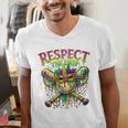 Respect The Drip Mardi Gras Baseball Ice Cream Boys Carnival Men's V-Neck T-Shirt