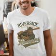 Riverside Ravagers Retro Minor League Baseball Men's V-Neck T-Shirt Riverside Ravagers Retro Minor League Baseball Men's V-Neck T-Shirt