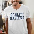 Schlitt Happens NY Bronx I Heart Baseball Apparel Men's V-Neck T-Shirt