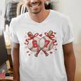 Six Seven 67 Meme Baseball Coquette Bow Valentine Men's V-Neck T-Shirt Six Seven 67 Meme Baseball Coquette Bow Valentine Men's V-Neck T-Shirt
